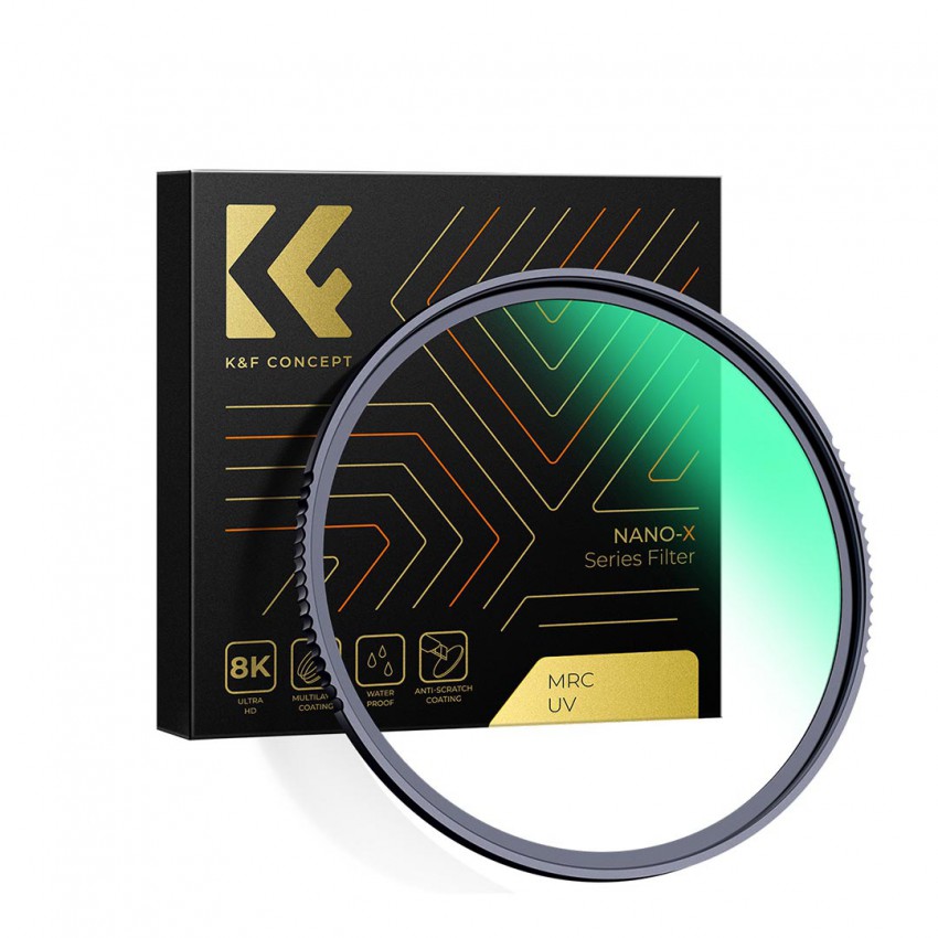 K&F 49-82mm Nano-X MC UV Slim Filter, Waterproof, Anti-scratch, Green coated German 28 layer coating ประกันศูนย์ไทย 2 ปี