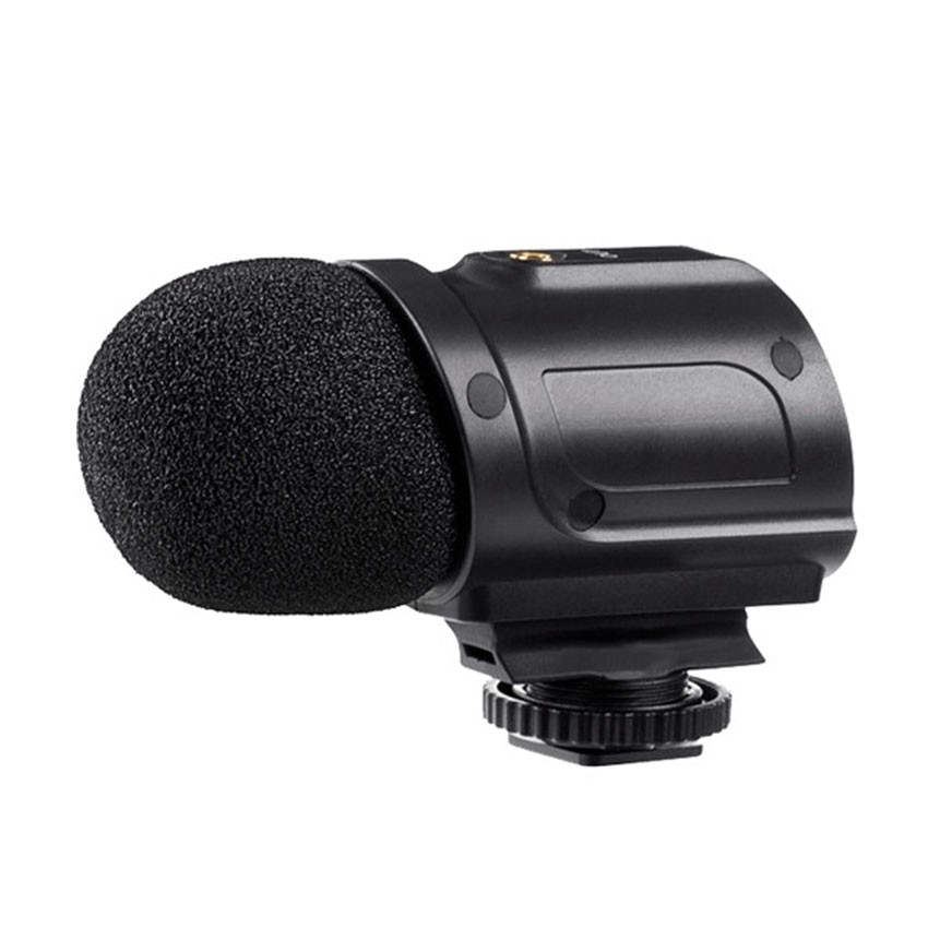 Mini Stereo Condenser Microphone with Integrated Shockmount, Low- Cut Filter & Battery-Free