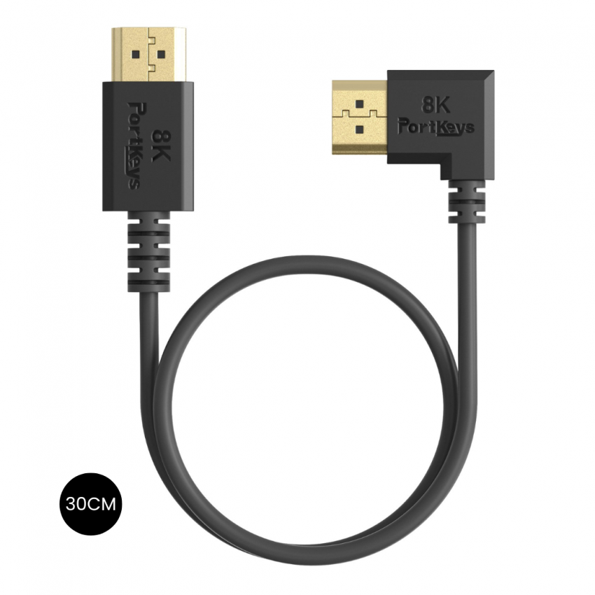 Portkeys 8k 3.6mm Twisted Pair PureCopper CoreSlim HDMl Cable - 30cm ประกันศูนย์ไทย