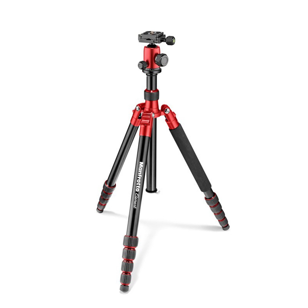 Manfrotto Element Traveller Small Aluminum Tripod - 5-Section, Ball Head, Compact For Travel, Holds 8.8 Lbs