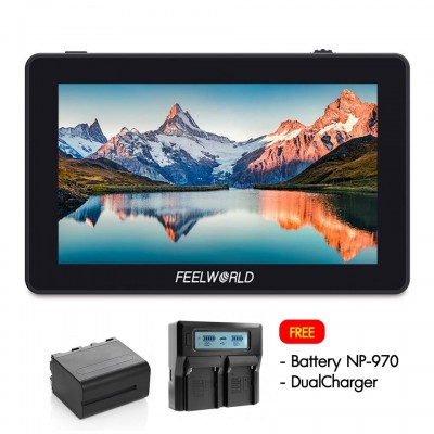 FEELWORLD F6 PLUS 5.5 Inch 3D LUT Free Battery NP-970 and DualCharger ประกันศูนย์