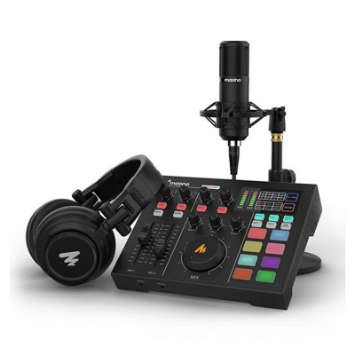 MAONOCASTER AU-AM100 K2 Solo Bundle : All-In-One Podcast Production Studio with Condenser Mic and Headphones ประกันศูนย์ไทย