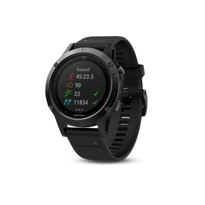 Fenix® 5 Black Sapphire นาฬิกาออกกำลังกายมาพร้อม GPS - สีดำ