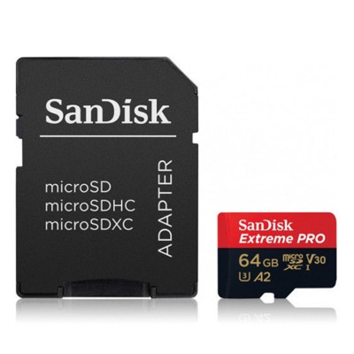 SanDisk Extreme PRO Micro SD Card U3 64GB อ่าน 170 MB/S เขียน 90MB/S รองรับภาพ4K.