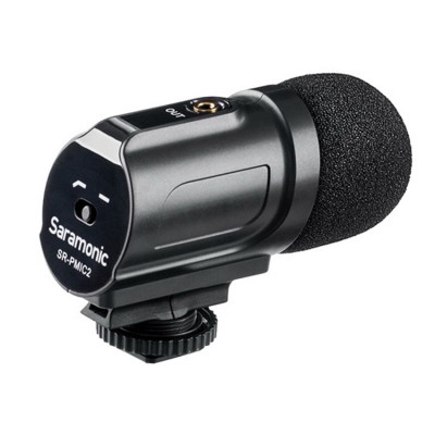Mini Stereo Condenser Microphone with Integrated Shockmount, Low- Cut Filter & Battery-Free