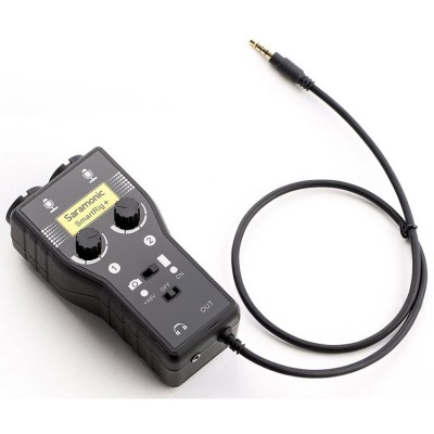 2-Channel XLR/3.5mm Microphone Audio Mixer with Phantom Power Preamp & Guitar Interface