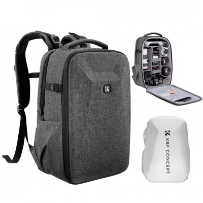 K&F Concept Hard Shell Design Camera Backpack 22L - Gray ประกันศูนย์ไทย