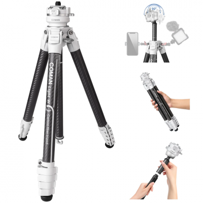 Coman Light W Portable Carbon Fiber DSLR Tripod, 360° Ball Head ประกันศูนย์ไทย