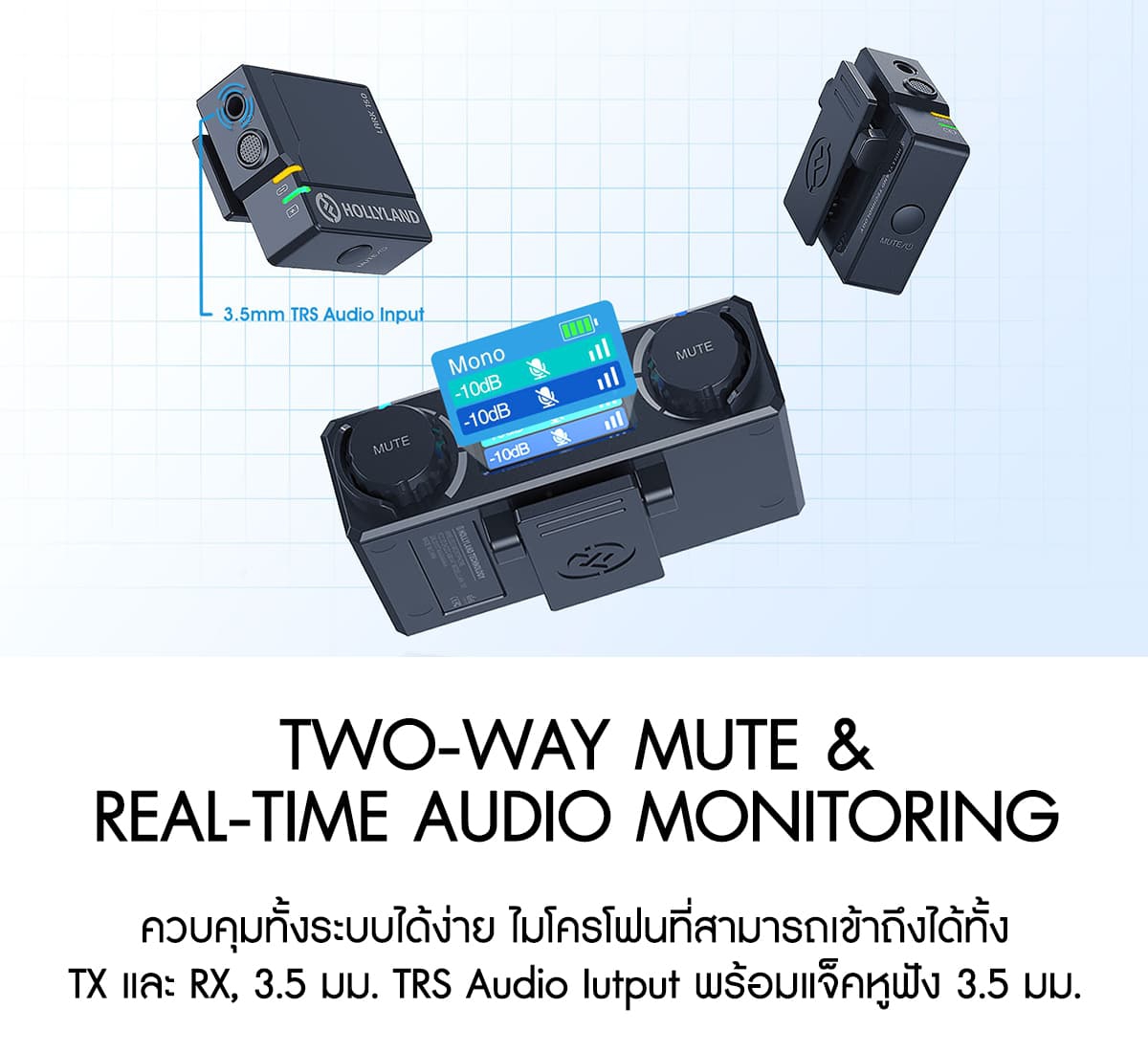 Hollyland Lark 150 Clip-On Wireless Microphone System ประกันศูนย์ไทย
